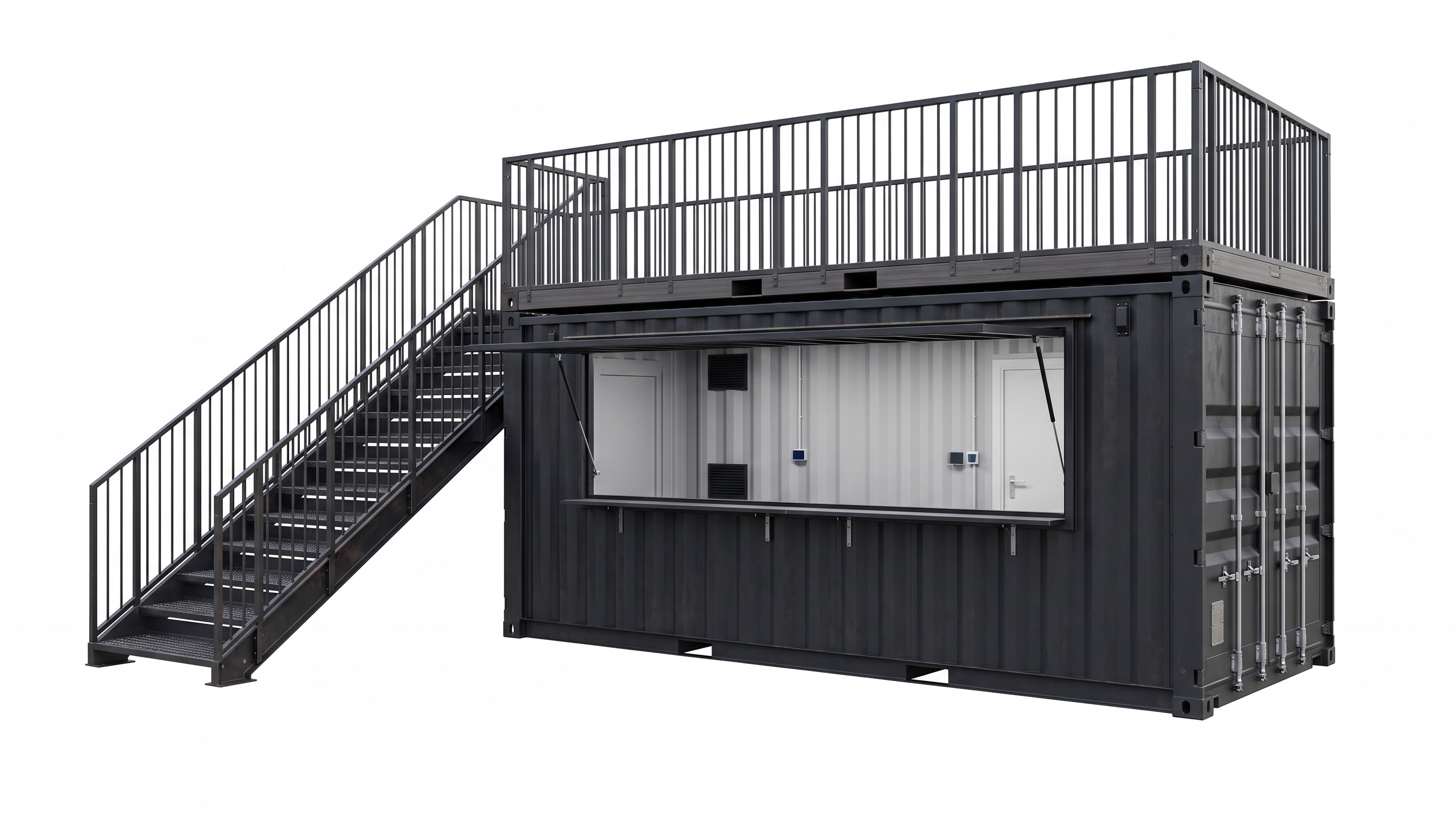 20 Fuß Kiosk Container mit Dachterrasse