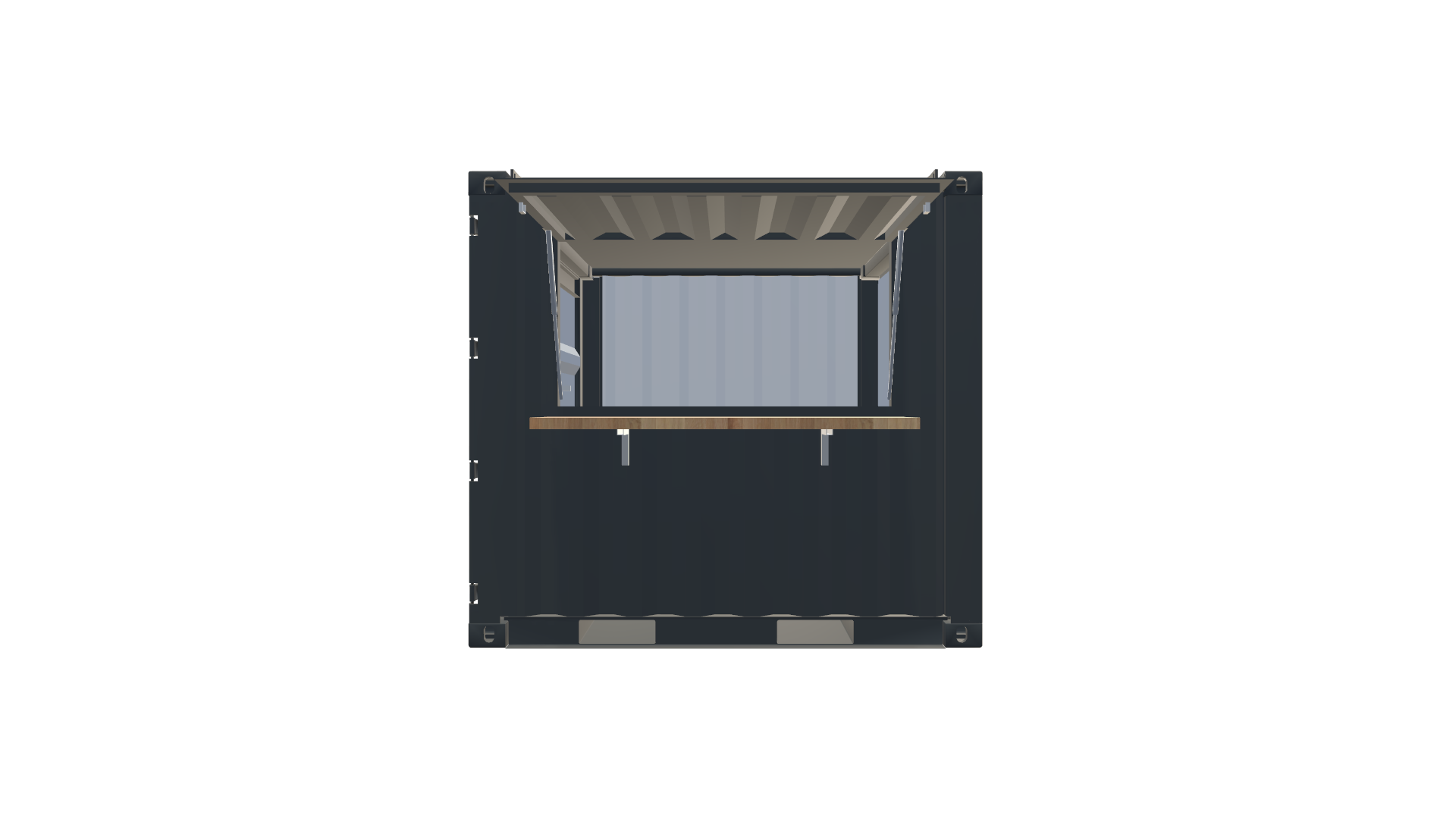 8 Fuß Kiosk Container Screenshot - Frontal