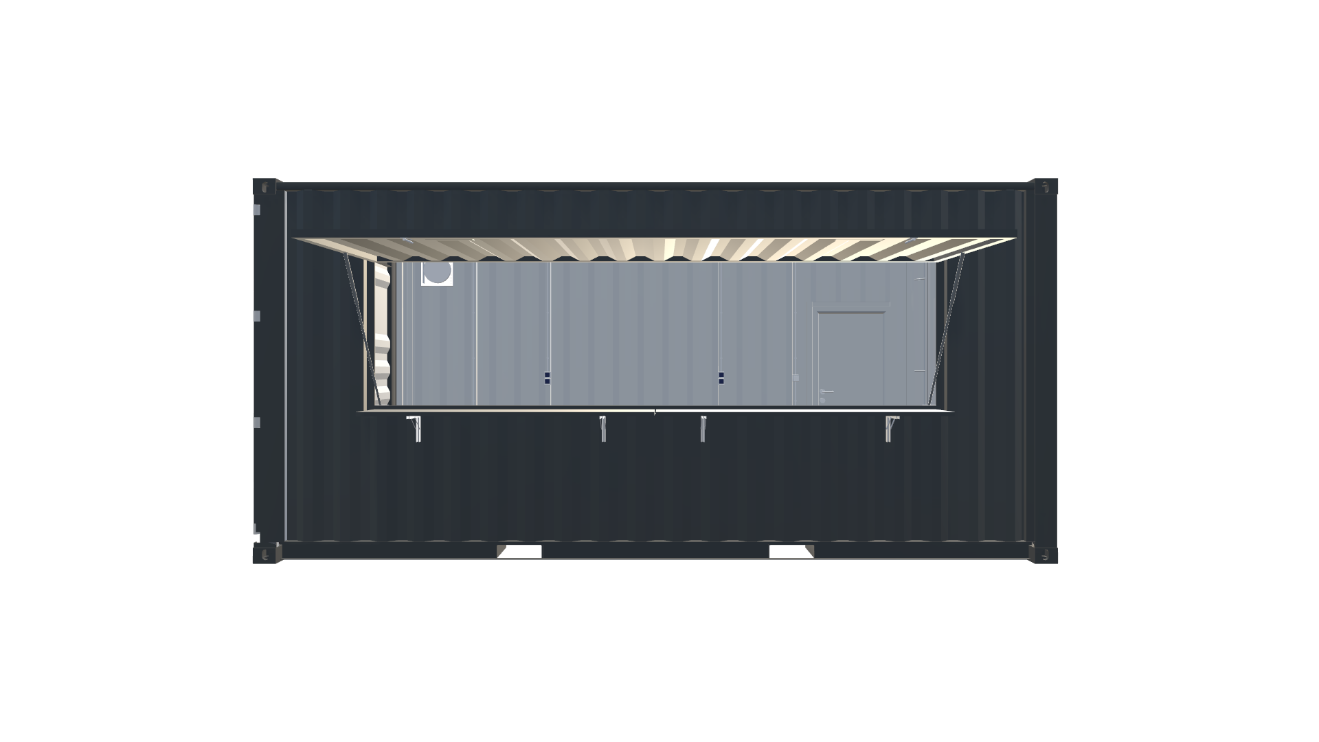 20 Fuß HC Kiosk Container Screenshot - Frontal