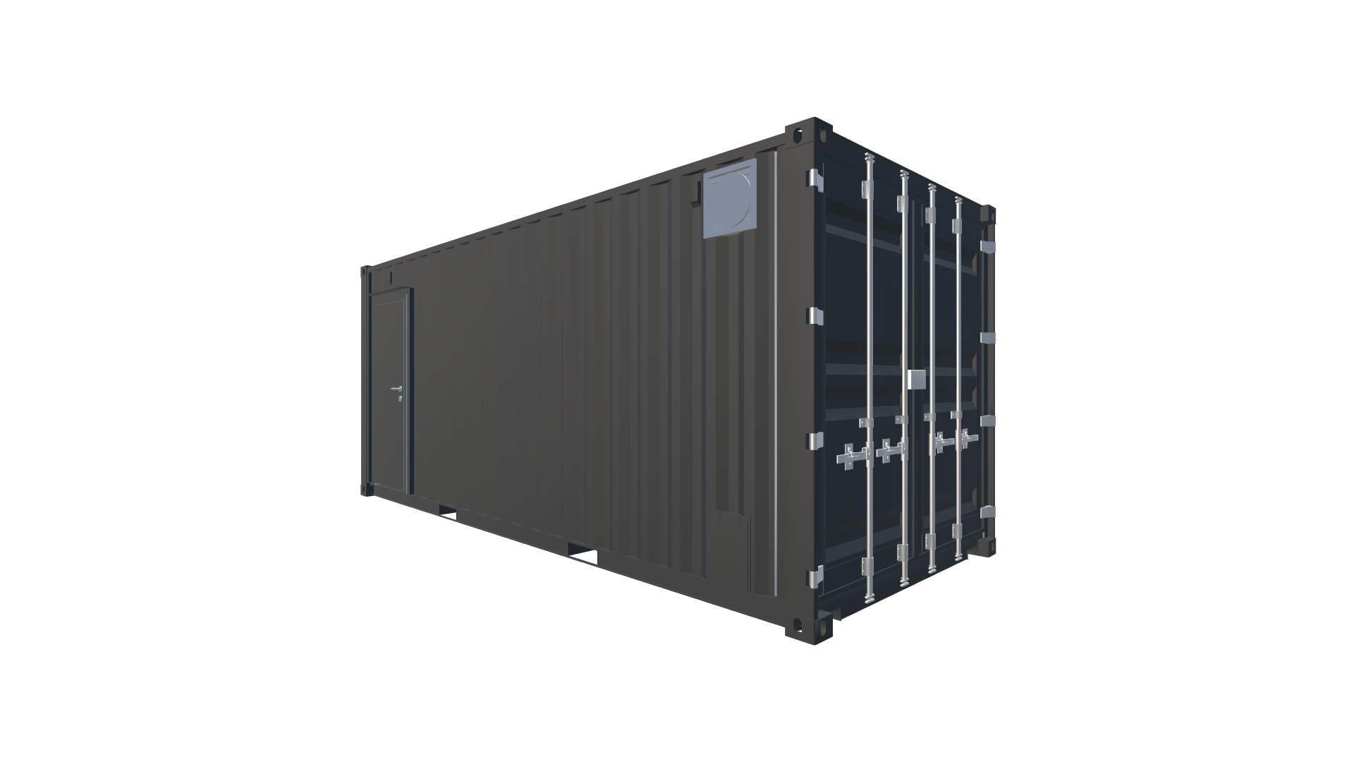 20 Fuß Kiosk Container Screenshot - Hinten Links