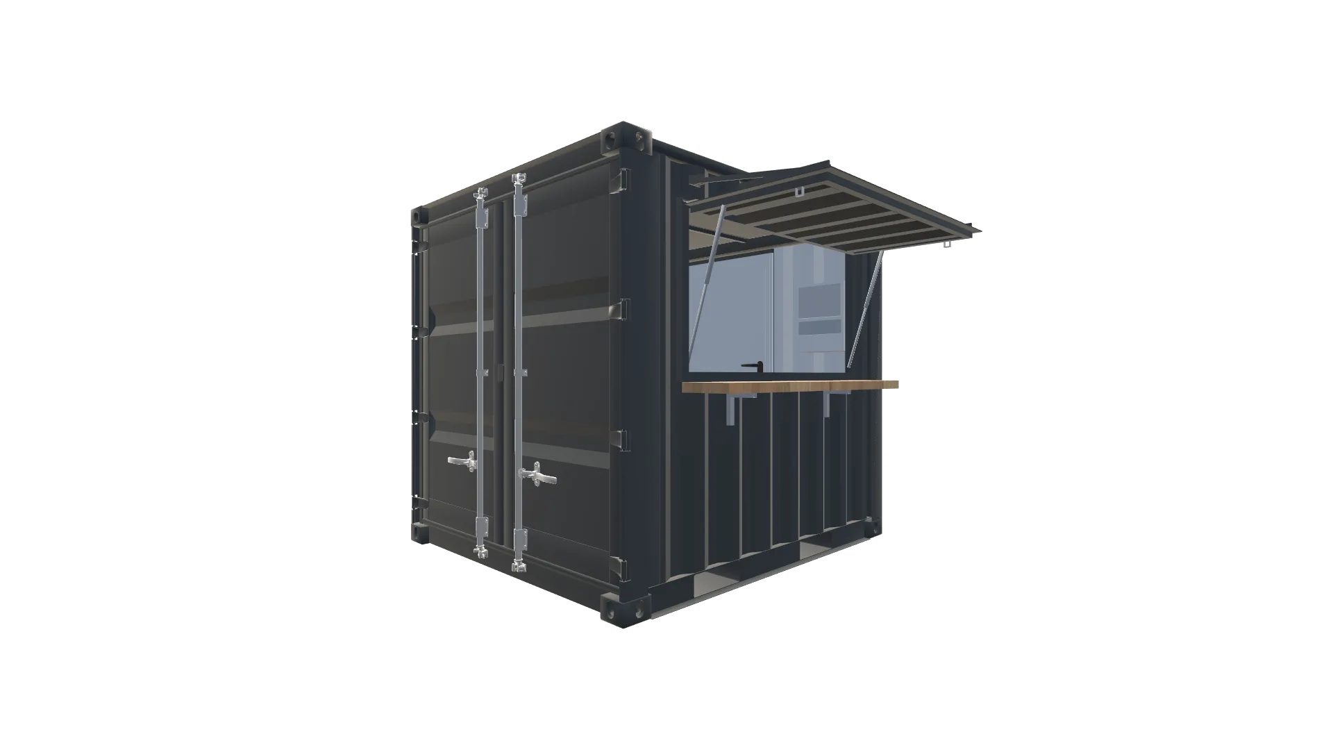 8 Fuß Kiosk Container Screenshot - Vorne Links 8 Fuß Kiosk Container Screenshot - Vorne Links