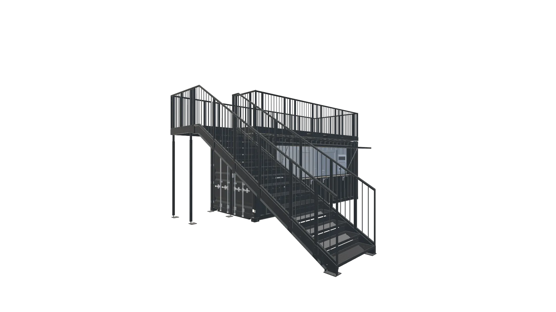 Roadshow-Seecontainer – Mobiler Promotionstand mit Dachterrasse Screenshot - Vorne Links Roadshow-Seecontainer – Mobiler Promotionstand mit Dachterrasse Screenshot - Vorne Links