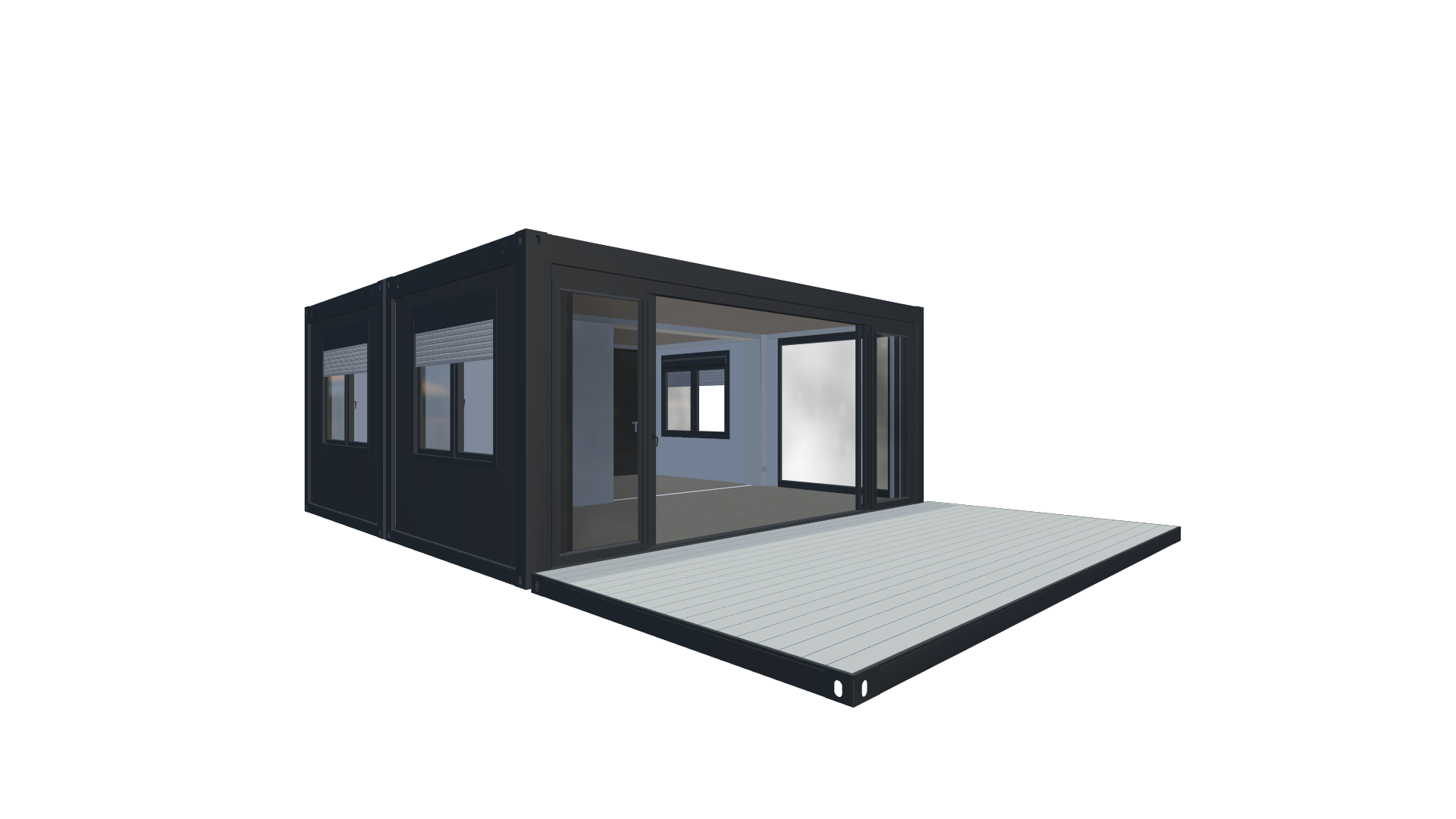 Glamping-Container Premium – Modulares Hotel- & Wohnmodul Screenshot - Hinten Rechts