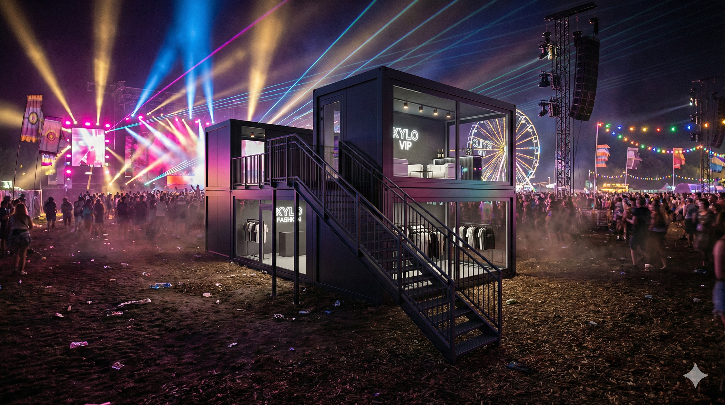 Festivalcontainer Fashion-Store & VIP-Lounge „Kylo“