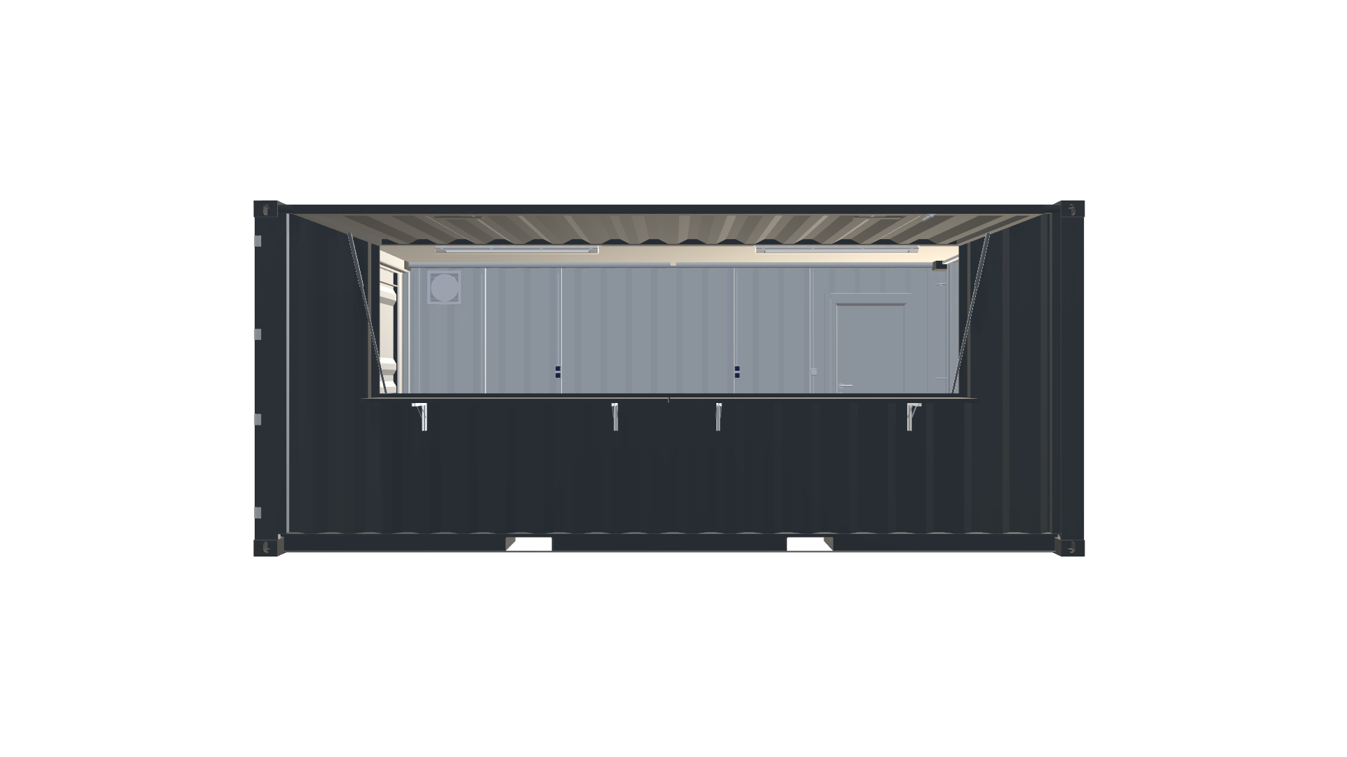 20 Fuß Kiosk Container Screenshot - Frontal