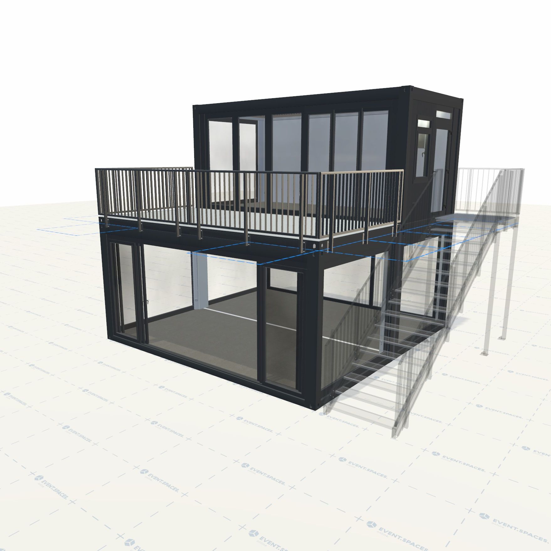 Eine Eventcontainer Planung im 3D Planer 3D-Planer für Eventcontainer