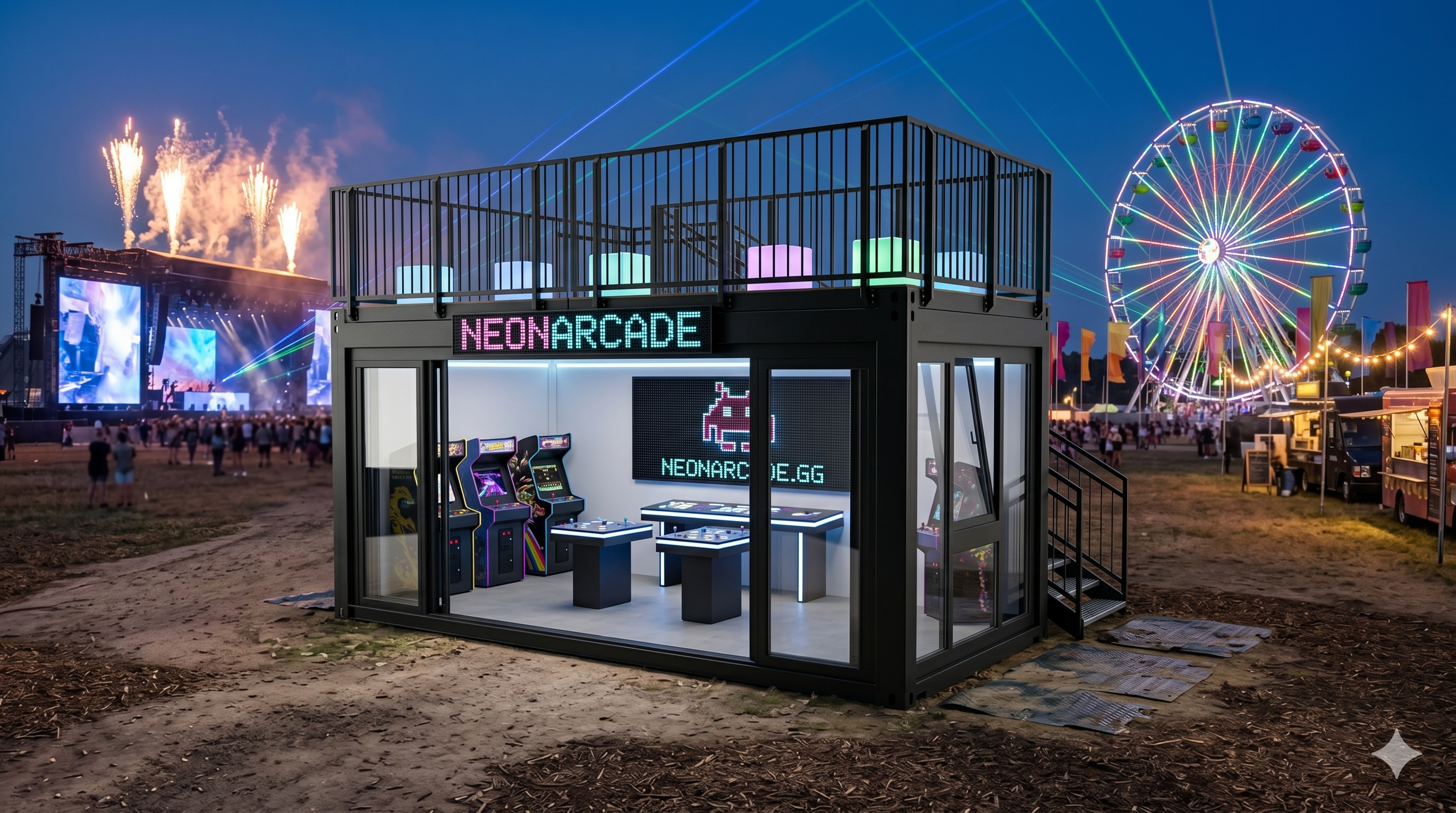 Festivalcontainer Gaming & E-Sports „Neon Arcade“